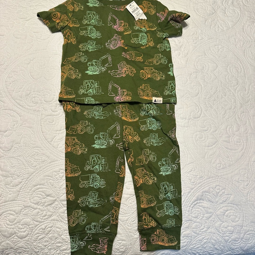 Kids Green Construction Pajamas